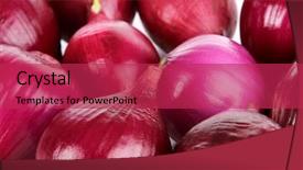  Presentation with onion - Presentation theme consisting of purple-onion-close-up background and a red colored foreground