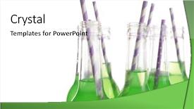  Presentation with straw - Slide deck consisting of purple party - bottles of drink with straw background and a white colored foreground