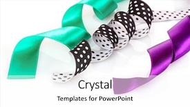  Presentation with bright white - Colorful theme enhanced with purple party - many beautiful bright satin ribbons backdrop and a white colored foreground