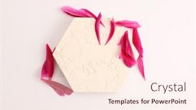  Presentation with minimal - Slide set enhanced with purple-pion-flowert-petal background and a cream colored foreground