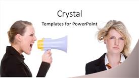  Presentation with dental full metal crown - Beautiful PPT theme featuring purple pipe - full isolated portrait backdrop and a  colored foreground