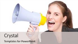  Presentation with full length portrait two men women brown sweater - Audience pleasing PPT theme consisting of purple pipe - full isolated portrait backdrop and a  colored foreground