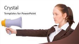  Presentation with tv studio - Cool new presentation design with purple pipe - full isolated studio picture backdrop and a  colored foreground