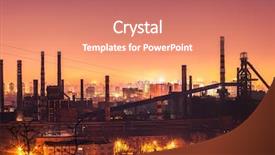  Presentation with steel pipe - Cool new theme with purple pipe - steel plant in silhouette image backdrop and a coral colored foreground