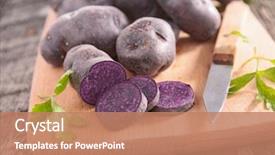  Presentation with potato - Slides featuring purple potato background and a coral colored foreground