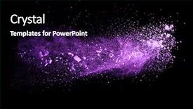 Presentation with powder - PPT theme with purple-powder-on-black-background background and a black colored foreground