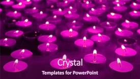  Presentation with religious candles - Presentation theme featuring purple religious - burning candles on dark background background and a violet colored foreground