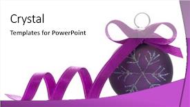  Presentation with religious christmas - Slides featuring purple religious - christmas ball isolated on white background and a white colored foreground