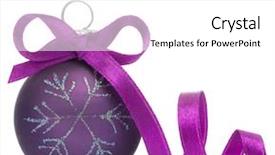  Presentation with white christmas - Colorful PPT theme enhanced with purple ribbon - christmas ball isolated on white backdrop and a white colored foreground
