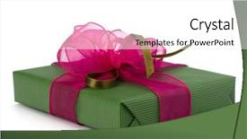  Presentation with red and white festive - Presentation having purple ribbon - festive gift box isolated background and a  colored foreground