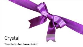  Presentation with purple - PPT theme with purple ribbon and bow isolated background and a white colored foreground