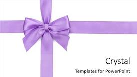  Presentation with white christmas - Presentation enhanced with purple ribbon bow isolated background and a white colored foreground
