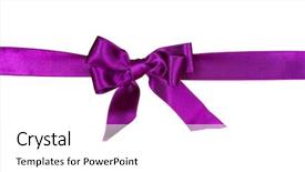  Presentation with purple endocrine - PPT theme featuring purple ribbon isolated on white background and a white colored foreground