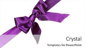  Presentation with unique purple - Audience pleasing slides consisting of purple ribbon isolated on white backdrop and a white colored foreground