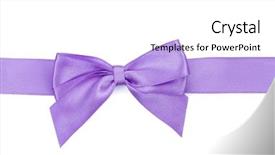  Presentation with pure white - Presentation theme featuring purple ribbon with bow isolated background and a white colored foreground