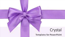  Presentation with purple - Presentation consisting of purple ribbon with bow isolated background and a  colored foreground