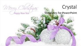  Presentation with white snow - Beautiful slides featuring purple ribbon with snow backdrop and a white colored foreground