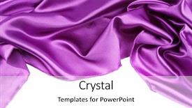  Presentation with purple awards - Audience pleasing slide set consisting of purple silk fabric on plain backdrop and a white colored foreground