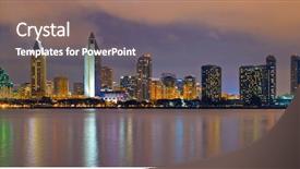  Presentation with skyline - Theme with purple skyline - san diego at night background and a gray colored foreground