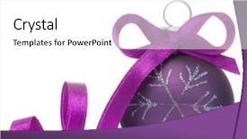  Presentation with ball bearing on a white - Theme enhanced with purple spiral - christmas ball isolated on white background and a white colored foreground