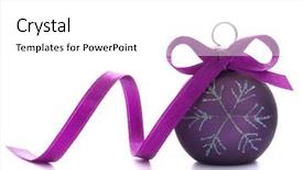  Presentation with ball bearing on a white - Beautiful presentation theme featuring purple spiral - christmas ball isolated on white backdrop and a white colored foreground