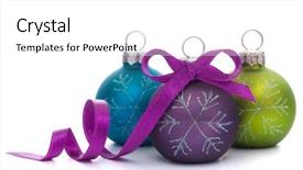  Presentation with white christmas - Audience pleasing slides consisting of purple spiral - christmas ball isolated on white backdrop and a white colored foreground