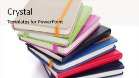  Presentation with spiral notebook - Slide set featuring purple spiral - notebook or pad isolated background and a lemonade colored foreground