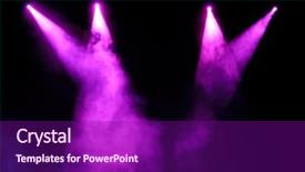  Presentation with stage - Cool new PPT theme with purple stage spotlights in smoke backdrop and a violet colored foreground