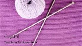  Presentation with wool - Beautiful presentation design featuring purple sweater and a ball of wool close-up backdrop and a coral colored foreground