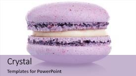  Presentation with purple - Slide deck enhanced with purple tasty macaroon on white background and a light blue colored foreground