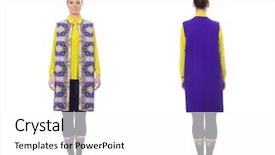  Presentation with magenta - Theme with purple vest isolated on white background and a white colored foreground