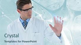  Presentation with human body - PPT theme consisting of purple virus in human body background and a sky blue colored foreground