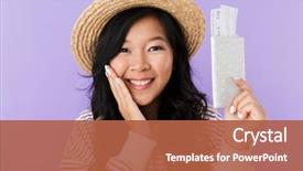  Presentation with happy image - Amazing slide deck having purple wall background holding passport backdrop and a red colored foreground