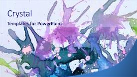  Presentation with abstract watercolor - Beautiful PPT theme featuring purple watercolor background 4 backdrop and a sky blue colored foreground