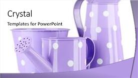  Presentation with purple and teal - Slide set enhanced with purple watering can and buckets background and a  colored foreground
