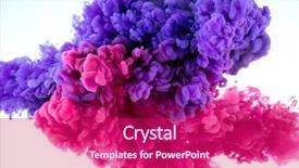  Presentation with ink splash - Audience pleasing slides consisting of purple wave - ink color splash in water backdrop and a violet colored foreground