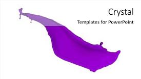  Presentation with paint white brick wall - Cool new theme with purple wave - violet paint splash isolated backdrop and a white colored foreground