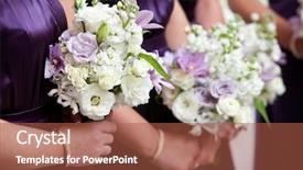  Presentation with purple wedding - Audience pleasing PPT theme consisting of purple wedding - bridesmaid holding bouquet backdrop and a red colored foreground
