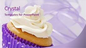  Presentation with swirls - Presentation with purple wedding - frosted vanilla cupcake in polka background and a lemonade colored foreground