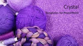  Presentation with yarn - Cool new presentation theme with purple yarn for knitting handmade backdrop and a light blue colored foreground
