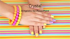  Presentation with nails - Amazing PPT theme having purple yellow - female hand with stylish colorful backdrop and a coral colored foreground