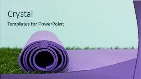  Presentation with purple green - Slides consisting of purple-yoga-exercise-mat background and a sky blue colored foreground