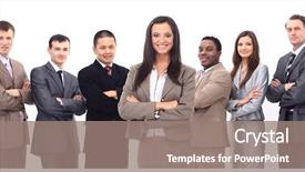  Presentation with business purpose - PPT theme enhanced with business woman with a multi background and a gray colored foreground