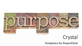  Presentation with purpose - Slide deck enhanced with purpose - isolated text in vintage background and a white colored foreground