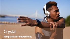  Presentation with music african american jazz musician - Slides featuring purpose - serious purposeful young african-american man background and a  colored foreground