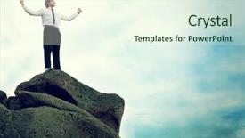  Presentation with successful - PPT theme consisting of purpose - successful business man standing background and a cream colored foreground