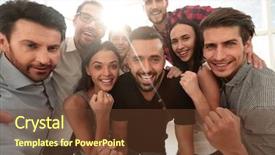  Presentation with office life - Presentation theme enhanced with purpose life - close up a group background and a  colored foreground