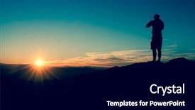  Presentation with mountain top - Slides having purpose life - darkness closing - natural dusk background and a black colored foreground