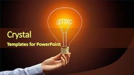  Presentation with light bulb - Presentation design with purpose withpower - hand holding light bulb background and a tawny brown colored foreground