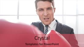 Presentation with boxing - Amazing slide deck having purpose withpower - purposeful young businessman in boxing backdrop and a  colored foreground